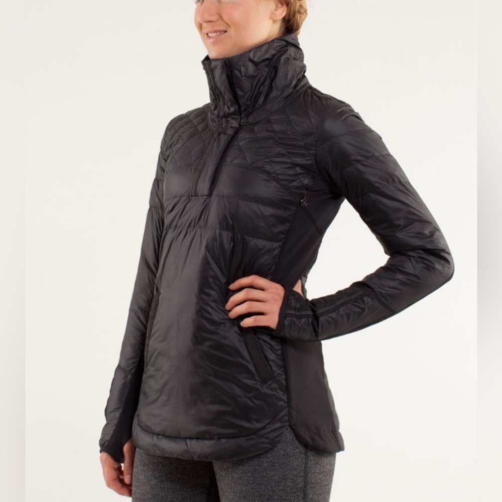2012 Lululemon What The Fluff Pullover Jacket Coat Black Size 4 | Rare Find